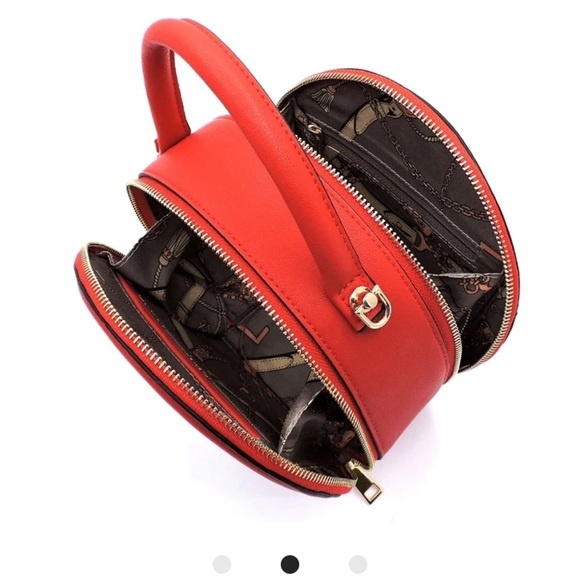 NWOT Round Deep Red and Cheetah Print Mini Bag - Picture 3 of 10